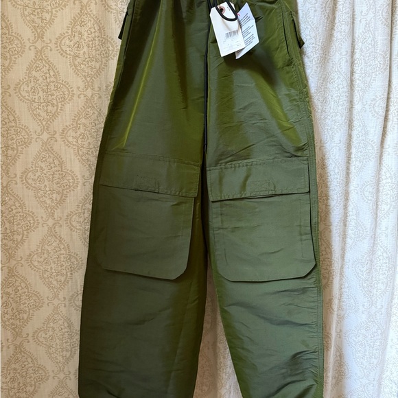 Topshop Dark Green Wide Leg Cargo Pants - Picture 4 of 7